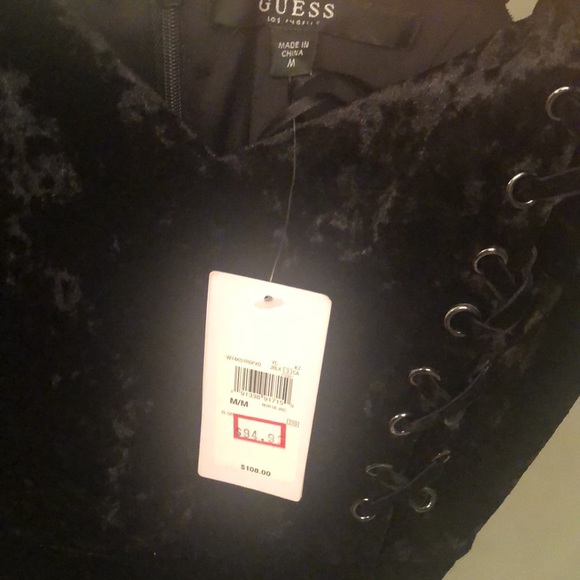 Brand new with tag Guess black velvet dress M - Picture 3 of 3